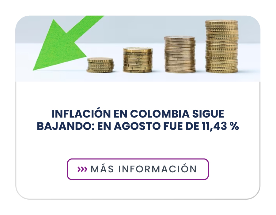 Inflación en Colombia sigue bajando: en agosto fue de 11,43 %